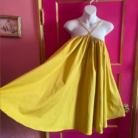 Staud mustard yellow mini trapeze dress Size 4 - Picture 5 of 7